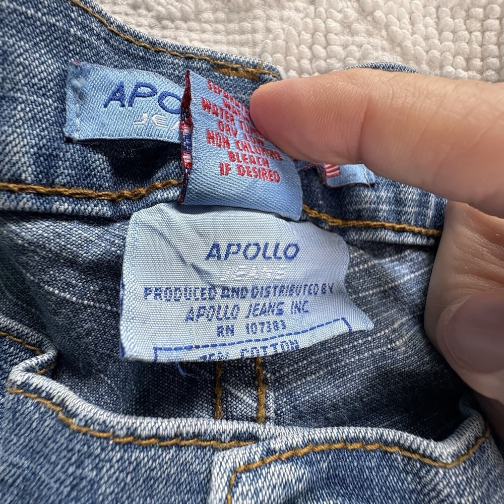 Vintage Apollo Jeans Womens Size 13 14 Waist 28" Flared Y2K Distressed Faded - Picture 7 of 10